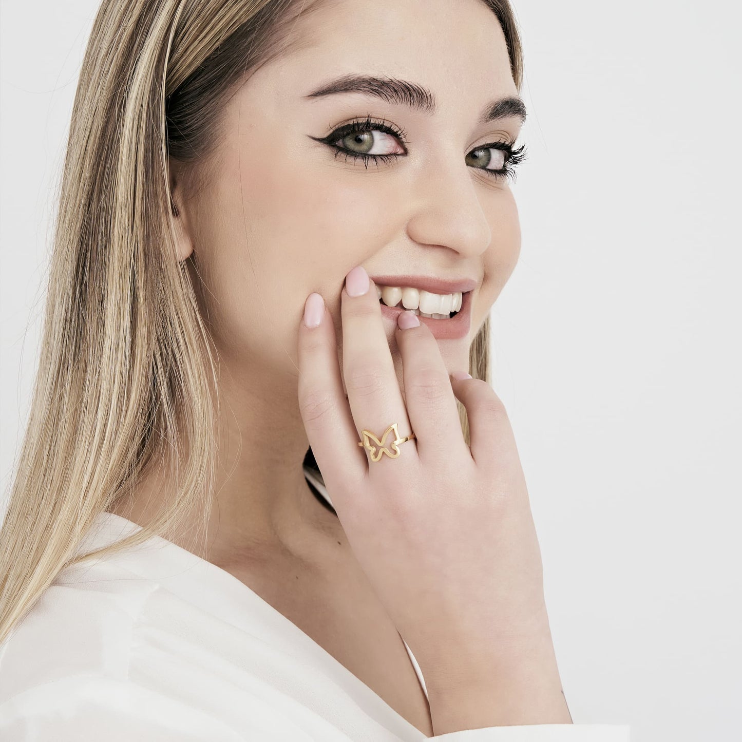 Anello Farfalla Vintage Donna Acciaio Inox Moda Gioielli - Foto 13