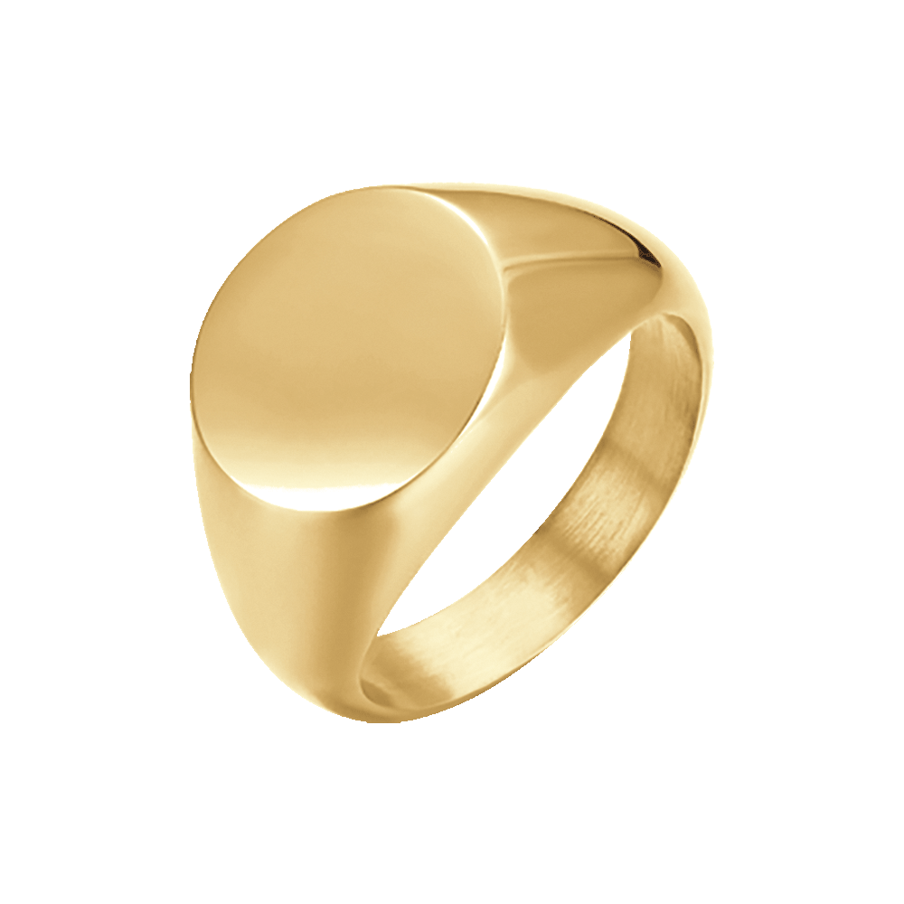 ANELLO DONNA SIGILLO IN ACCIAIO IP GOLD