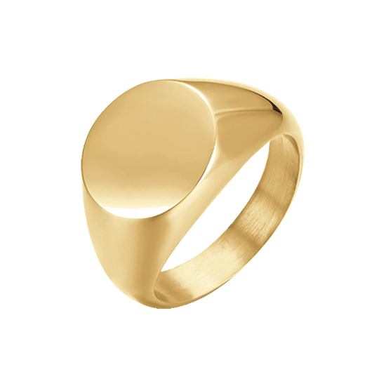 ANELLO DONNA SIGILLO IN ACCIAIO IP GOLD