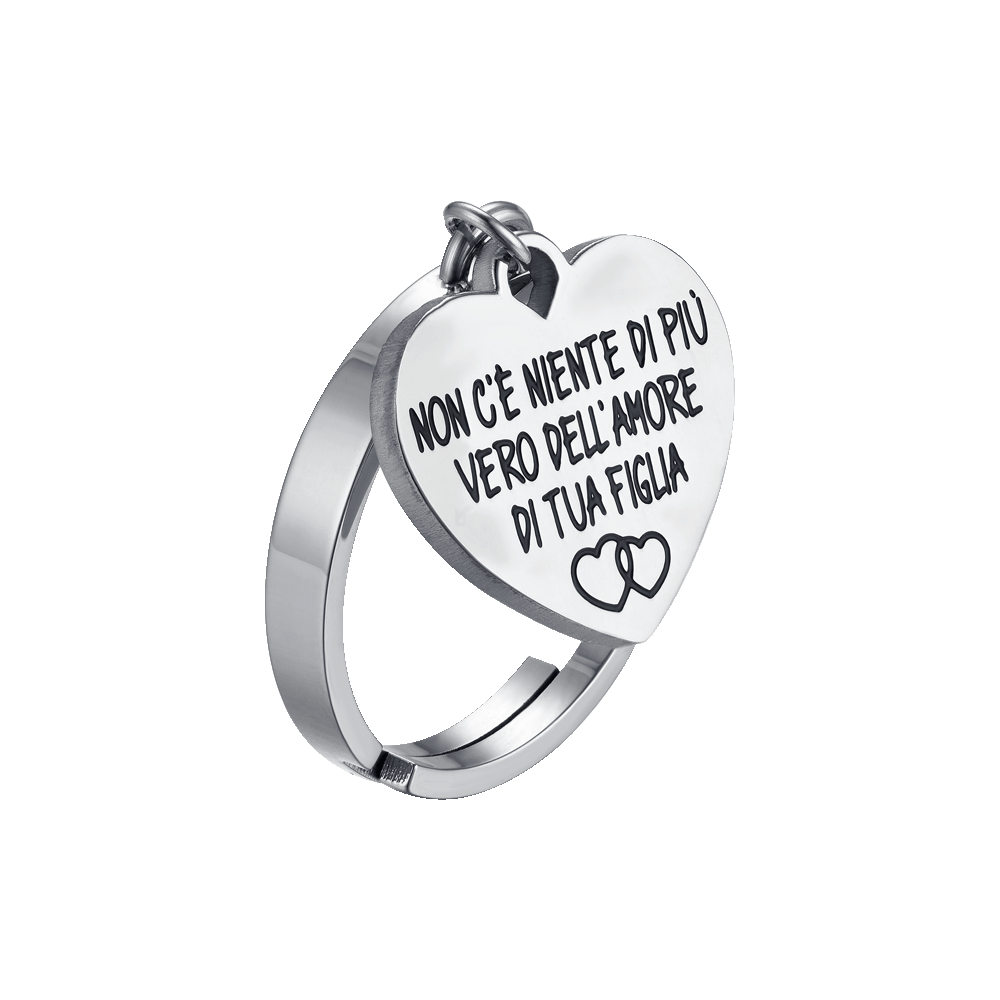 ANELLO DONNA IN ACCIAIO NON C'E' NIENTE DI PIù VERO DELL'AMORE DI TUA FIGLIA