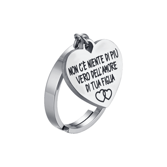 ANELLO DONNA IN ACCIAIO NON C'E' NIENTE DI PIù VERO DELL'AMORE DI TUA FIGLIA