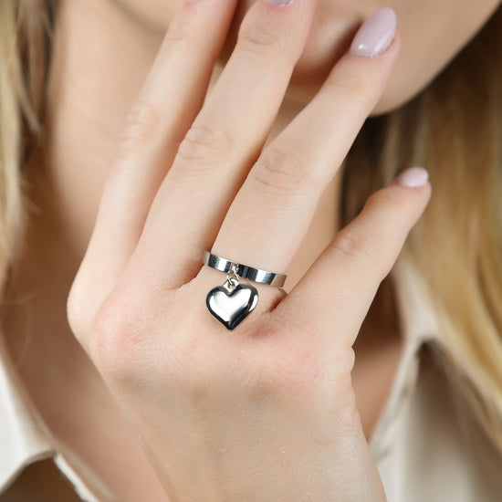 ANELLO DONNA IN ACCIAIO CON CUORE