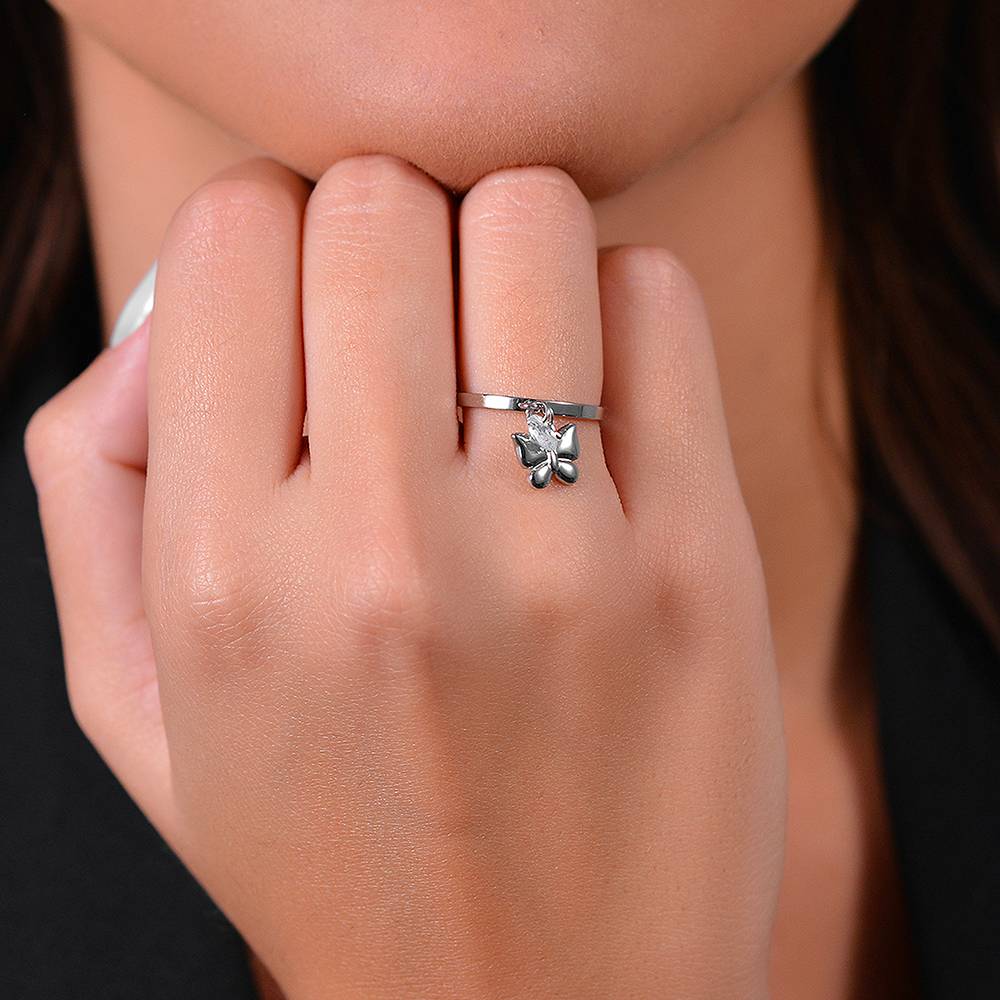 ANELLO DONNA IN ACCIAIO FARFALLA E ZIRCONE