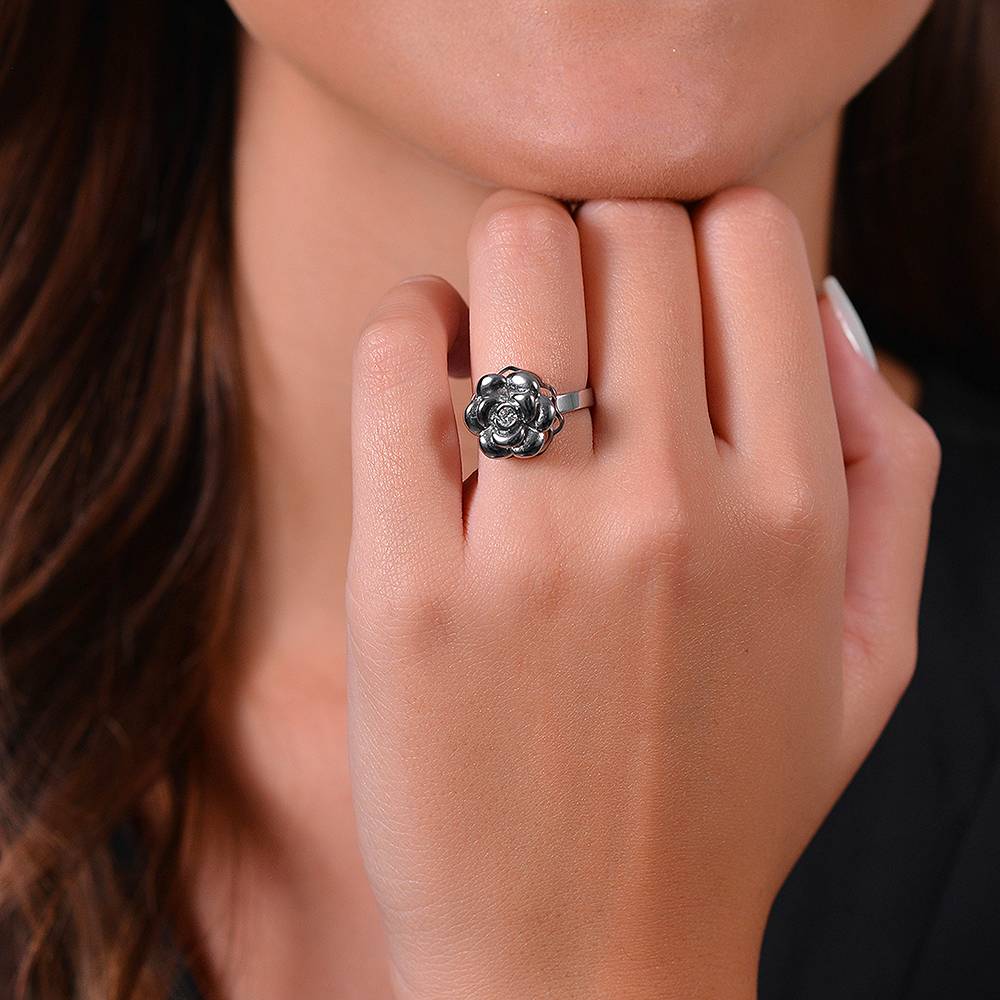 Anello Fiore Di Nascita Marzo LUTAKU - Narciso In Acciaio Inossidabile Per Donne, Gioiello Regalo Per Damigella, Taglia US 8