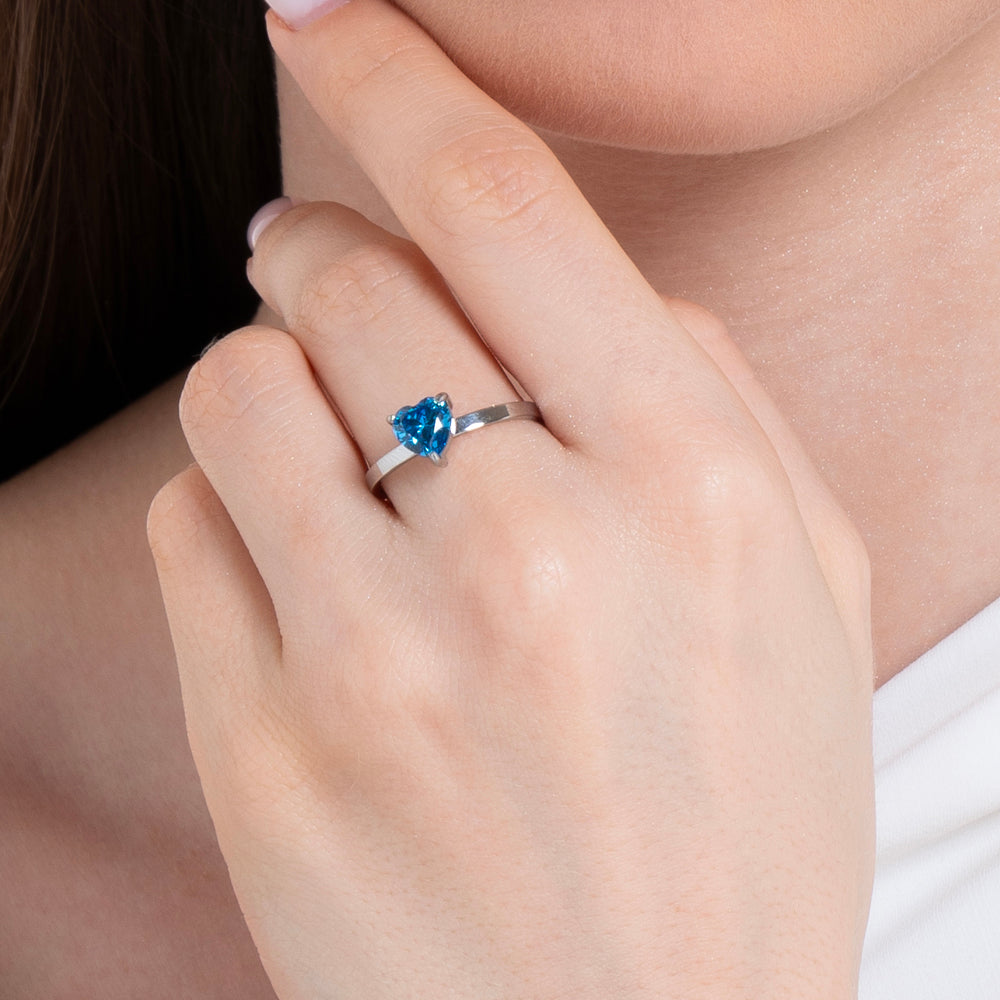 HIJONES Anello Donna Con Cuore E Zirconia Cubica - Acciaio Inossidabile, Fascia Eternità, Antigraffio E Anallergico