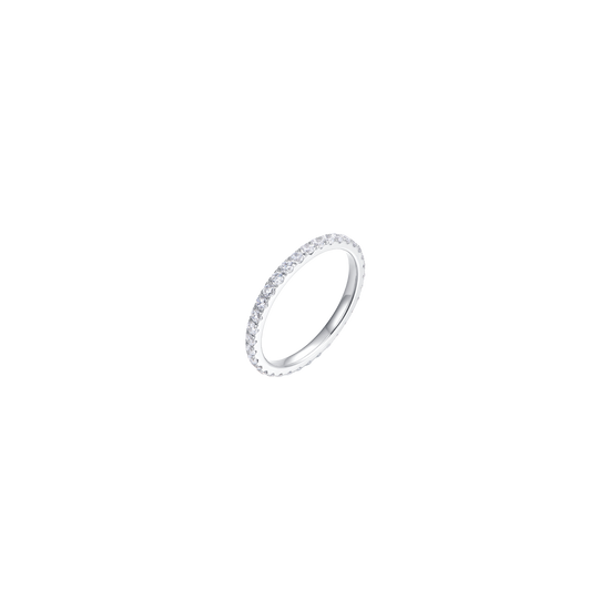 ANELLO DONNA IN ACCIAIO CON CRISTALLI BIANCHI