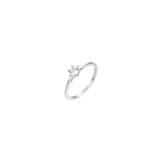 ANELLO DONNA IN ACCIAIO CON CRISTALLO BIANCO