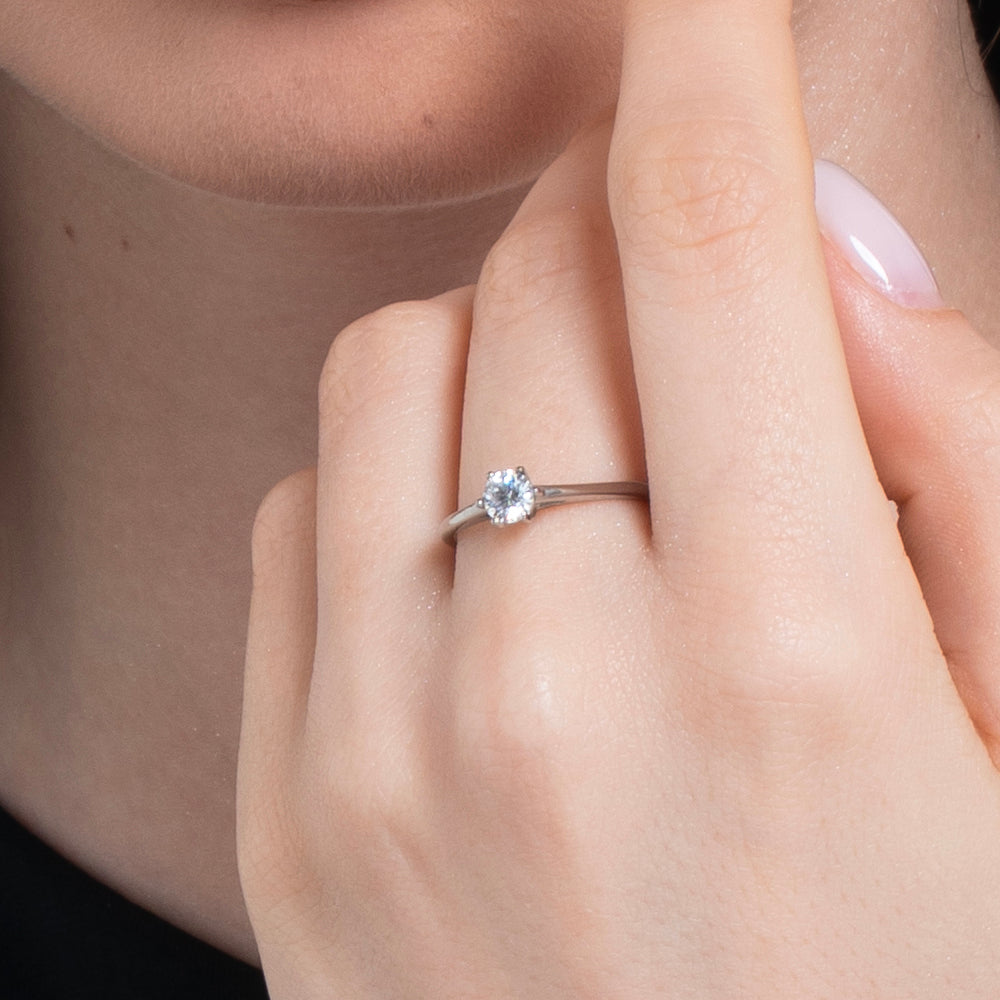 ANELLO DONNA IN ACCIAIO CON CRISTALLO BIANCO