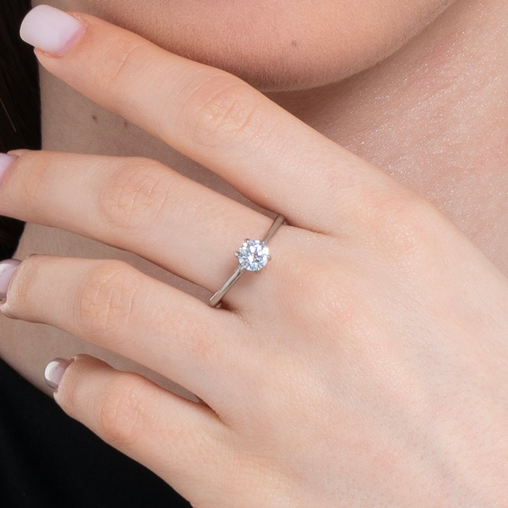 ANELLO DONNA IN ACCIAIO CON CRISTALLO BIANCO
