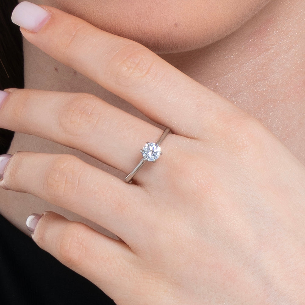 ANELLO DONNA IN ACCIAIO CON CRISTALLO BIANCO