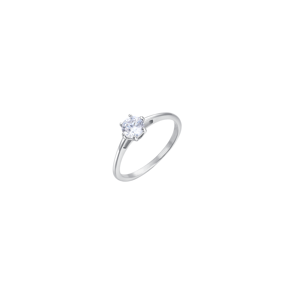 ANELLO DONNA IN ACCIAIO CON CRISTALLO BIANCO