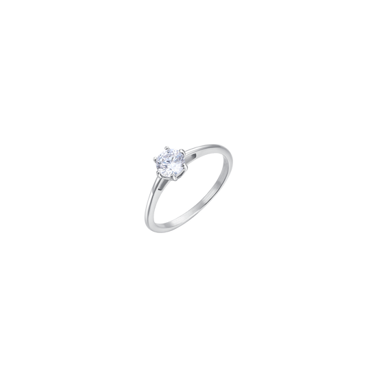 ANELLO DONNA IN ACCIAIO CON CRISTALLO BIANCO