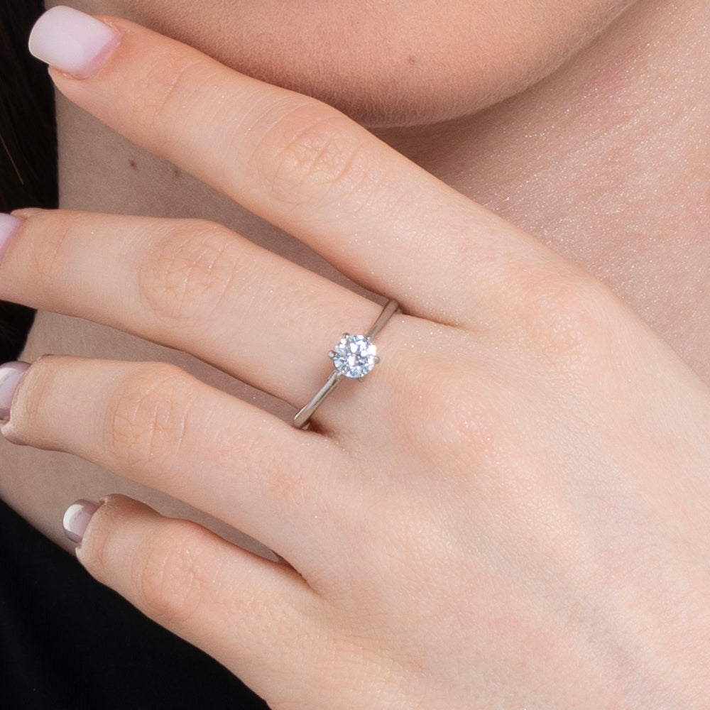 ANELLO DONNA IN ACCIAIO CON CRISTALLO BIANCO