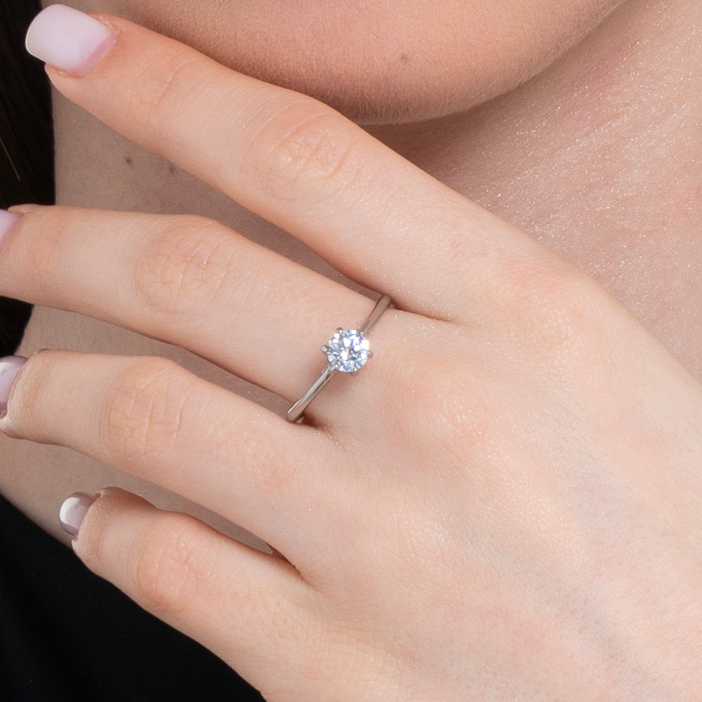 ANELLO DONNA IN ACCIAIO CON CRISTALLO BIANCO