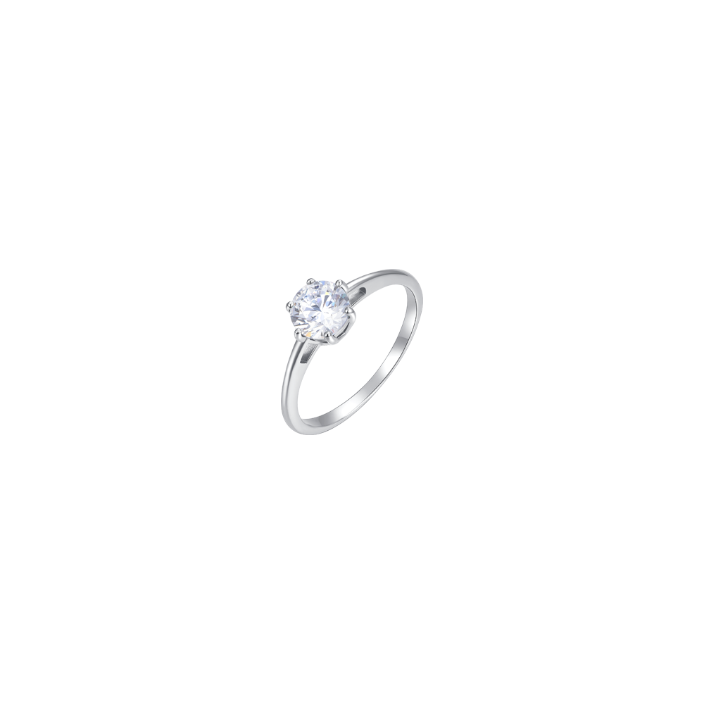 ANELLO DONNA IN ACCIAIO CON CRISTALLO BIANCO