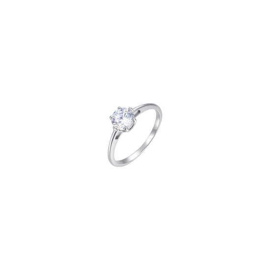ANELLO DONNA IN ACCIAIO CON CRISTALLO BIANCO
