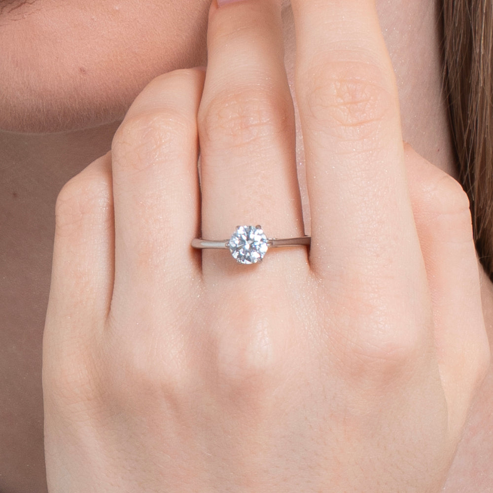 ANELLO DONNA IN ACCIAIO CON CRISTALLO BIANCO