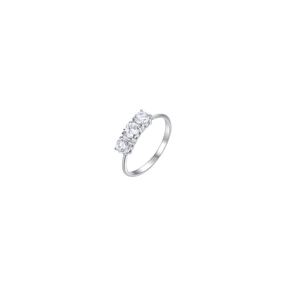 ANELLO DONNA IN ACCIAIO CON CRISTALLI BIANCHI