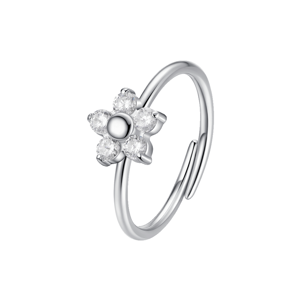 Bering Anello Esterno In Acciaio Inox Con Zirconi - Collezione Arctic Symphony, Larghezza 10 Mm, Taglia 525 (37), Sistema Modulare