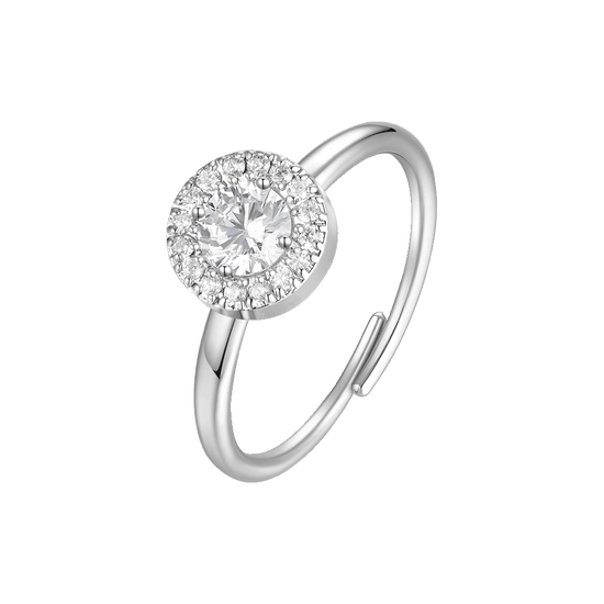 ANELLO DONNA IN ACCIAIO CON ELEMENTO CON ZIRCONI BIANCHI