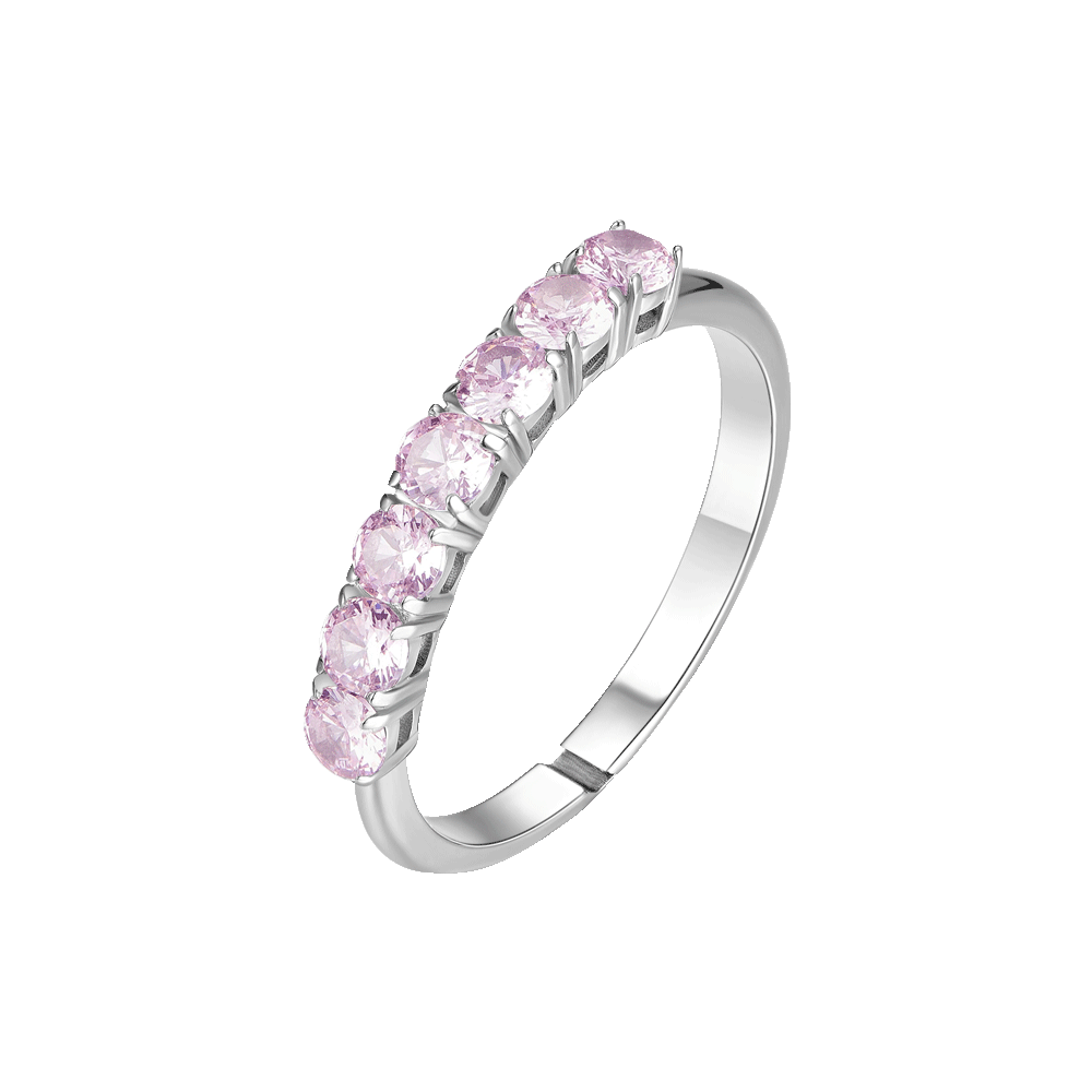 Anello Largo 14 Mm In Acciaio Inox Rosa/Oro/Antracite Con Zirconi - Gioiello Donna Massiccio