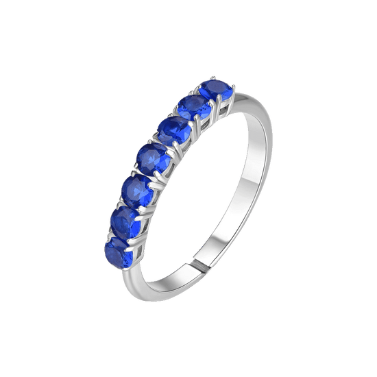 Anello in argento 925, grano in colore blu scuro con margine in zircone chiaro | Gioielli Eshop IT