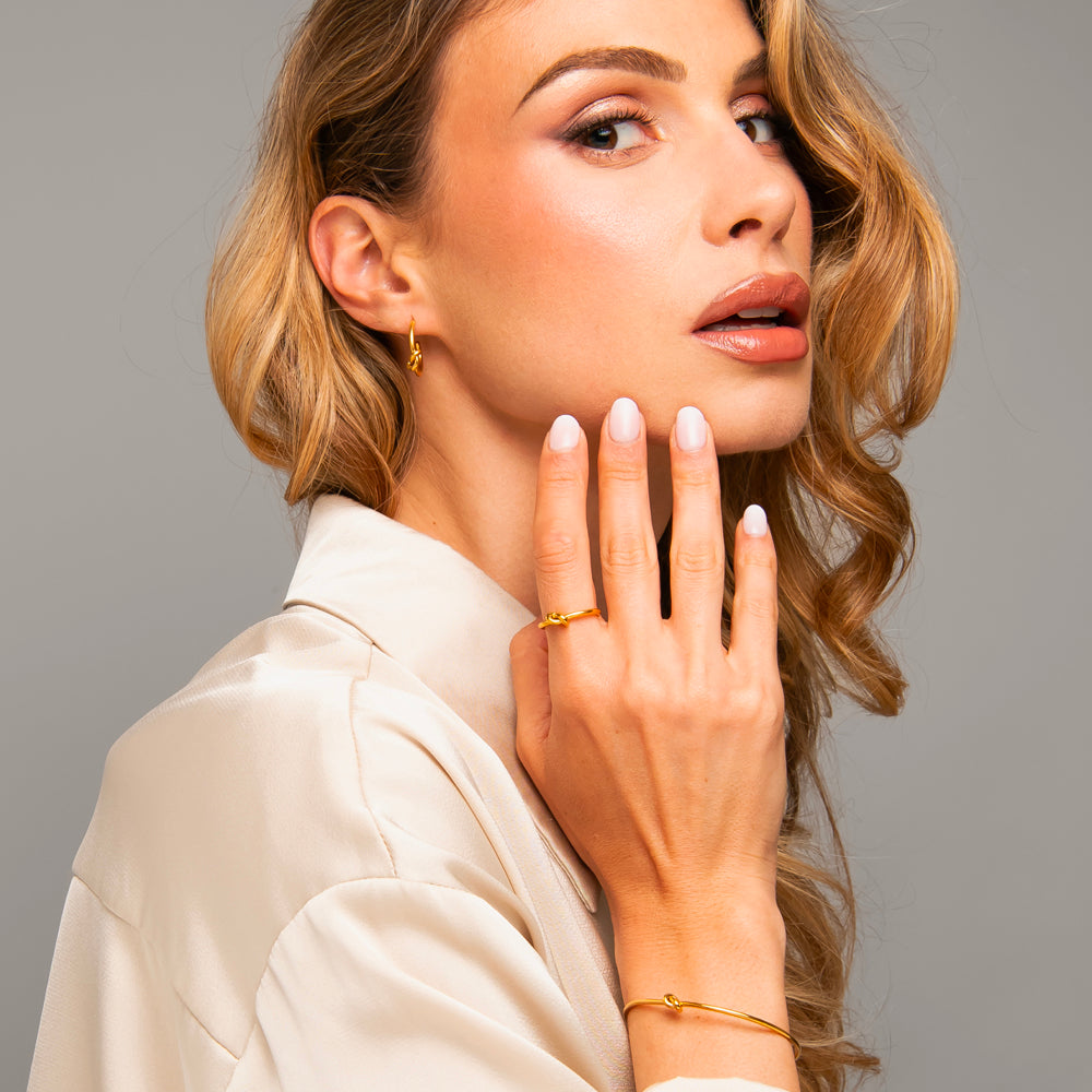 ANELLO DONNA IN ACCIAIO IP GOLD CON NODO