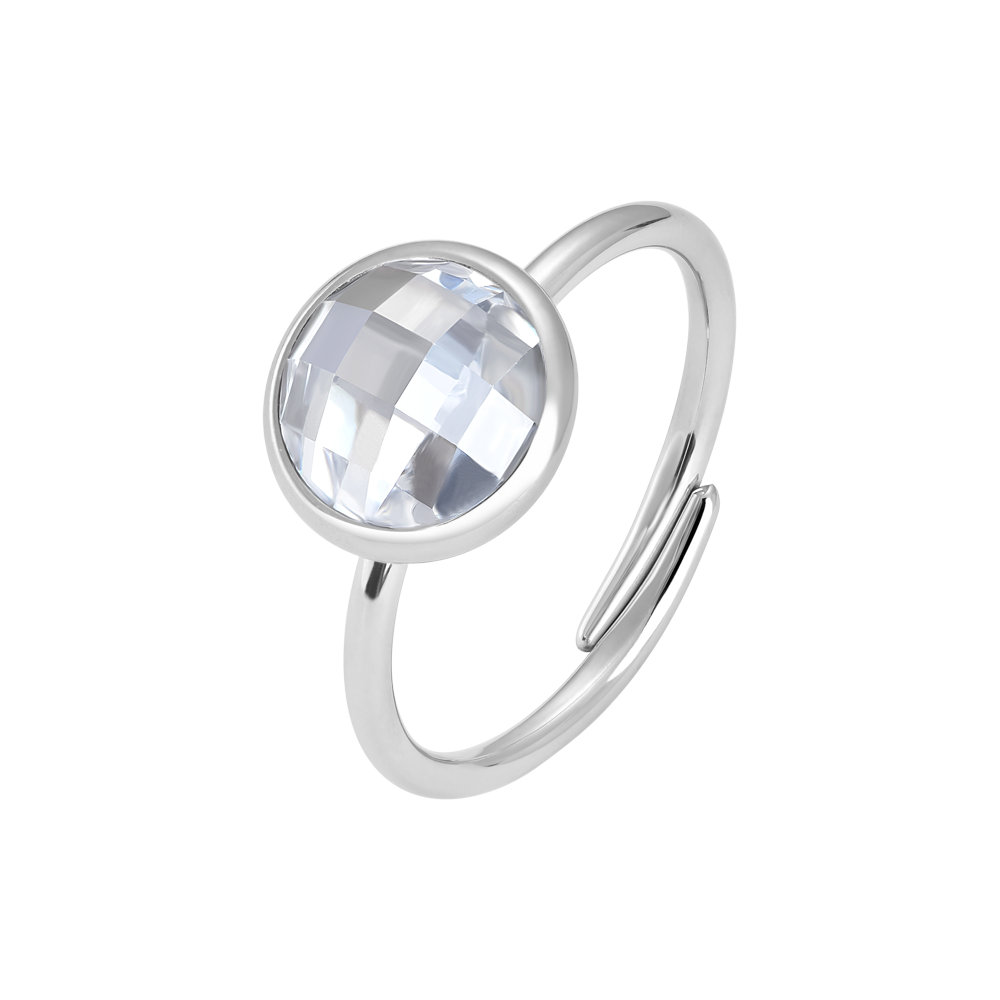 ANELLO DONNA IN ACCIAIO CON ZIRCONE BIANCO
