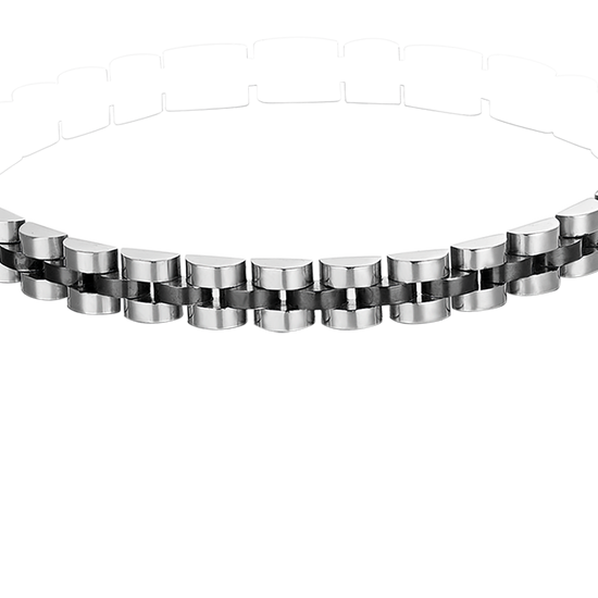 BRACCIALE UOMO IN ACCIAIO DETTAGLIO IP NERO