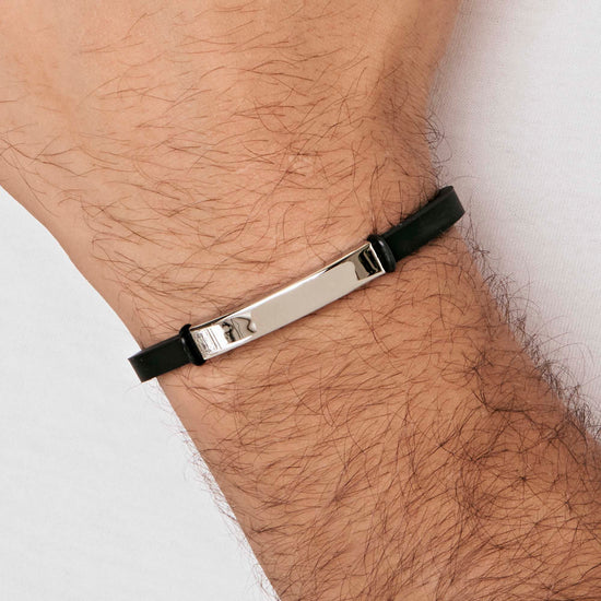 BRACCIALE UOMO IN SILICONE CON PIASTRA IN ACCIAIO Luca Barra