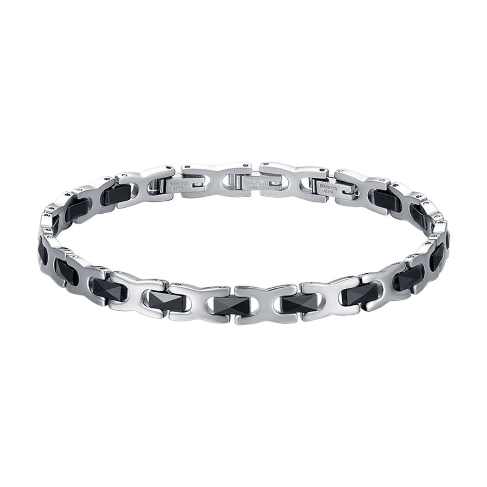 Bracciale Uomo Acciaio Bracciale Uomo In Acciaio Inox 7 Pollici Regolabile - Lucidatura Alta, Scatola Inclusa Braccialetto Uomo Moda Nickel Free