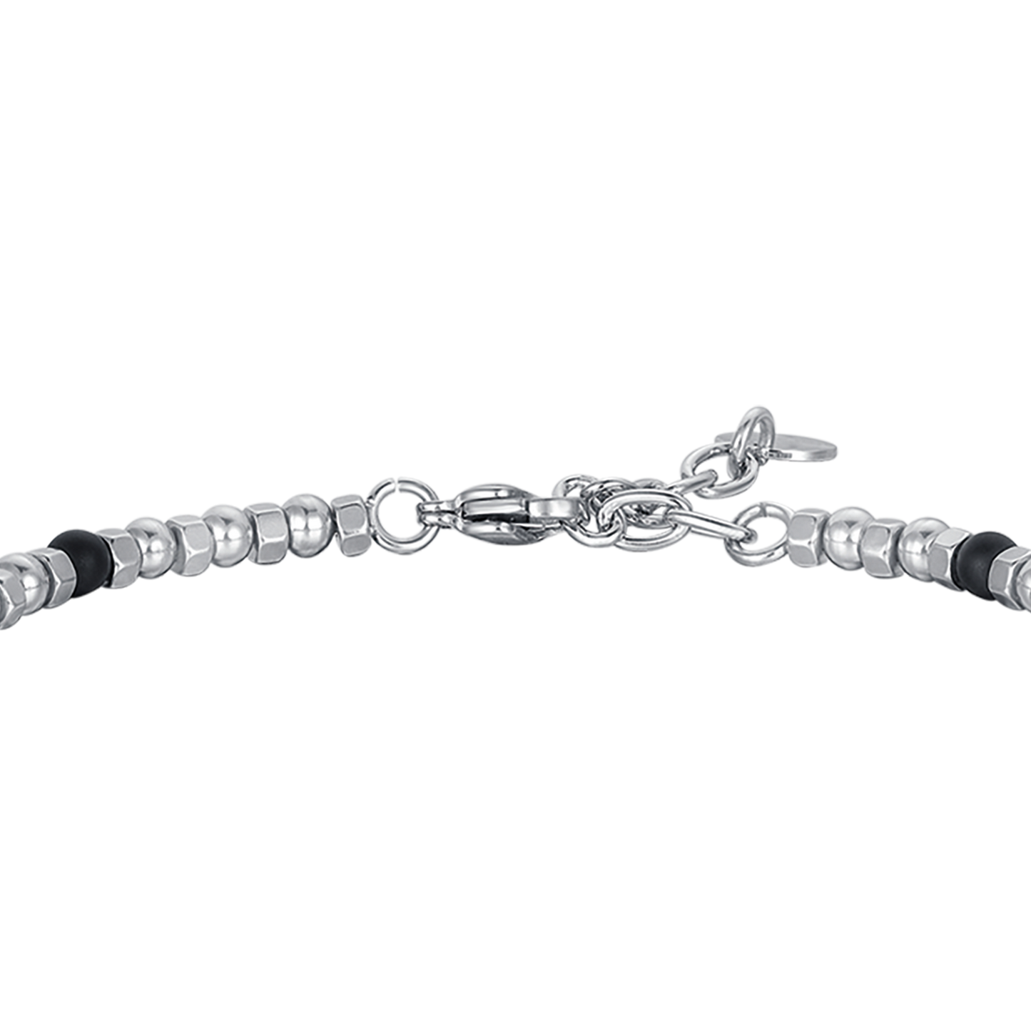 BRACCIALE UOMO IN ACCIAIO CON AGATA NERA E INFINITO