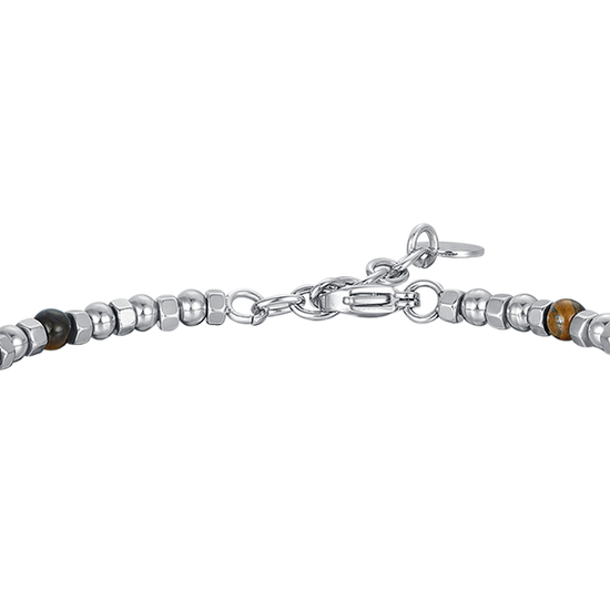 BRACCIALE UOMO IN ACCIAIO CON OCCHIO DI TIGRE E TIMONE