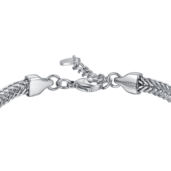 BRACCIALE UOMO IN ACCIAIO CON PIASTRA IN ACCIAIO IP NERO CON ANCORA