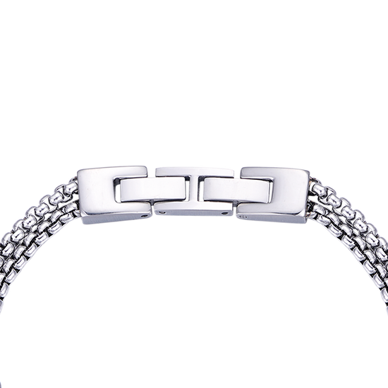 BRACCIALE UOMO IN ACCIAIO CON ELEMENTI IP NERO E ROSA DEI VENTI