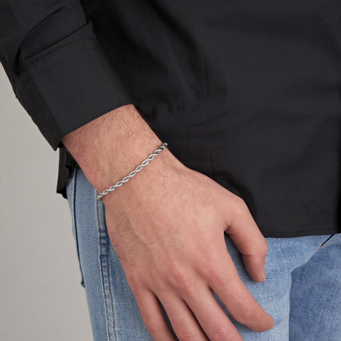 BRACCIALE UOMO IN ACCIAIO MAGLIA SOTTILE