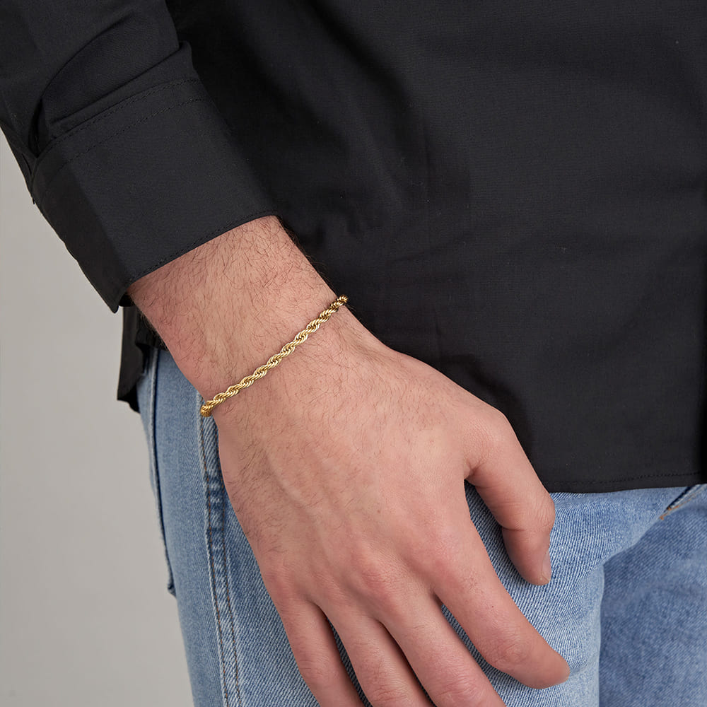 BRACCIALE UOMO IN ACCIAIO MAGLIA SOTTILE