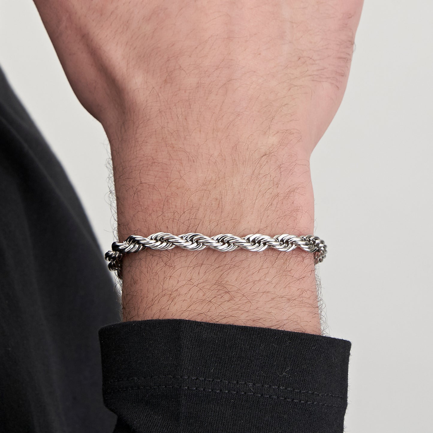 BRACCIALE UOMO IN ACCIAIO MAGLIA INTRECCIATA