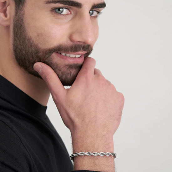 BRACCIALE UOMO IN ACCIAIO MAGLIA INTRECCIATA