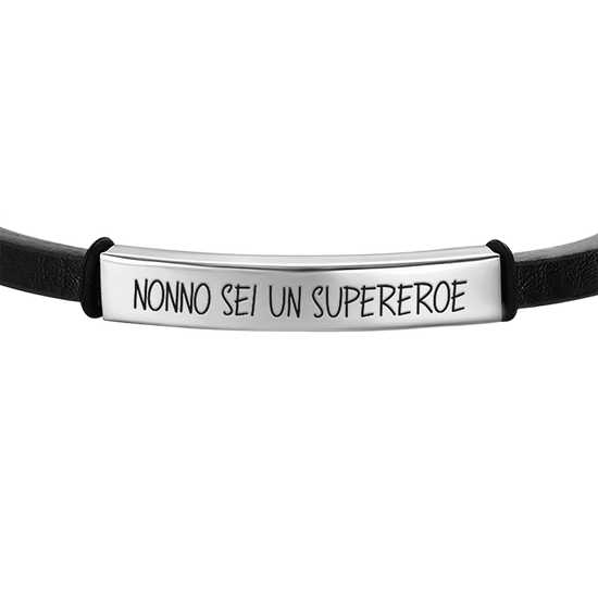 BRACCIALE UOMO IN ACCIAIO NONNO SEI UN SUPEREROE