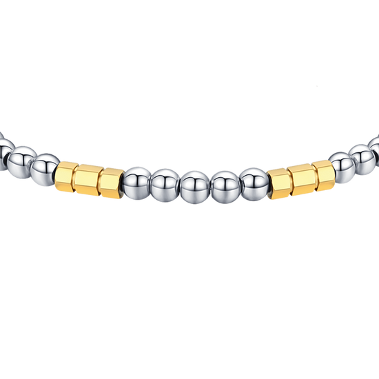 BRACCIALE UOMO IN ACCIAIO CON PIETRE ACCIAIO ED ELEMENTI IN ACCIAIO