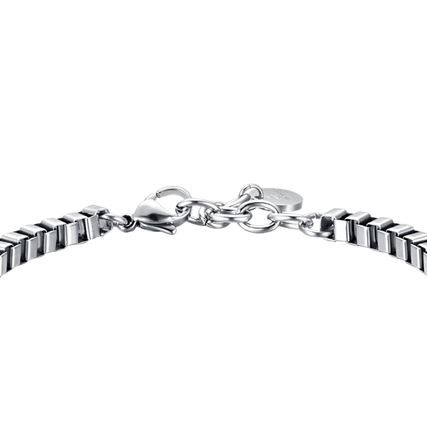 BRACCIALE UOMO IN ACCIAIO CON PIASTRA E CRISTALLI NERI