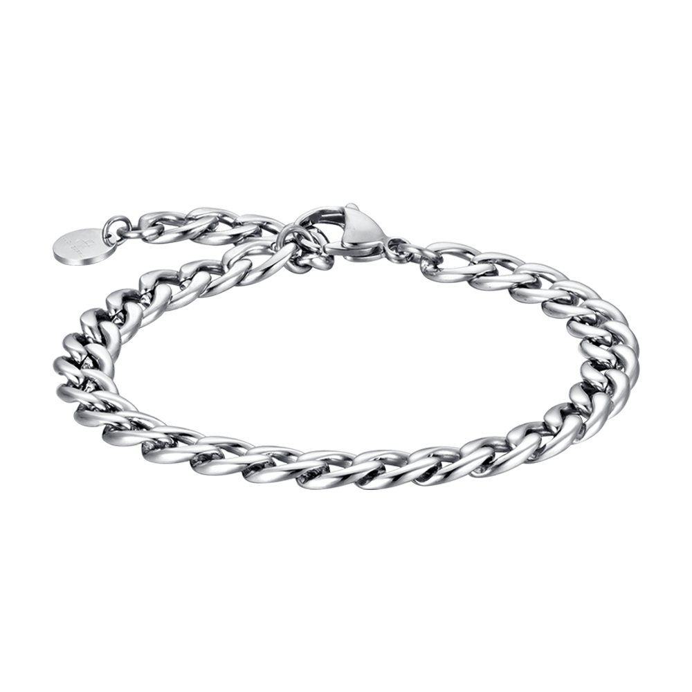 Bracciale Uomo Luca Barra BA1687 - Gioiello In Acciaio Con Piastra Silver, Elegante