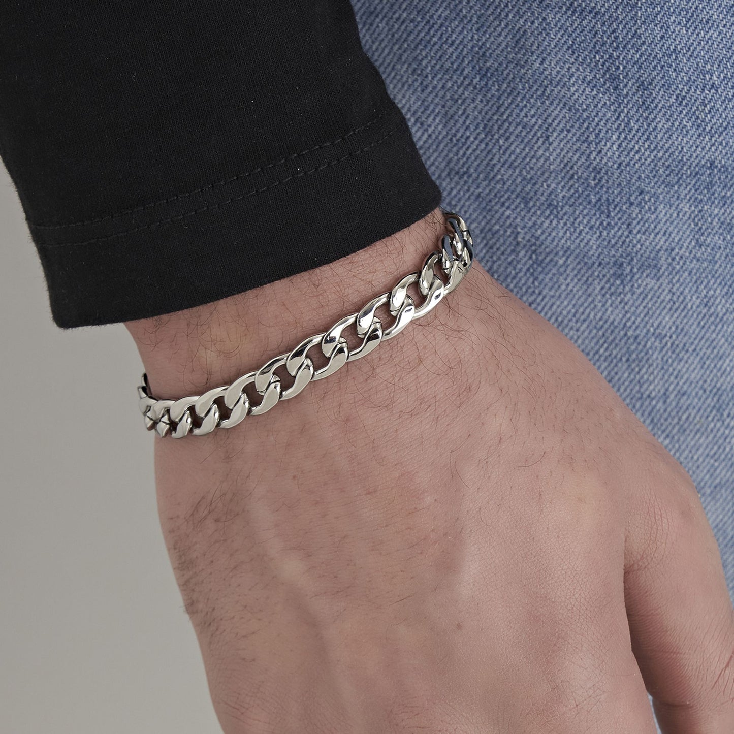 BRACCIALE UOMO IN ACCIAIO MAGLIA ACCIAIO