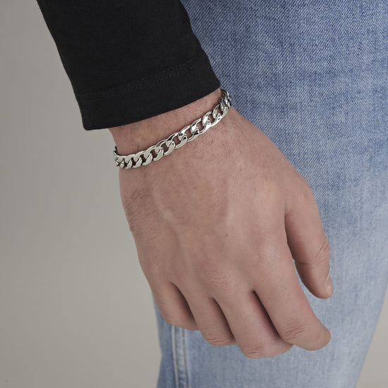 BRACCIALE UOMO IN ACCIAIO MAGLIA ACCIAIO