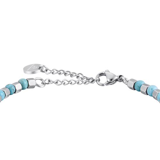 BRACCIALE UOMO IN ACCIAIO CON PIETRE TURCHESI