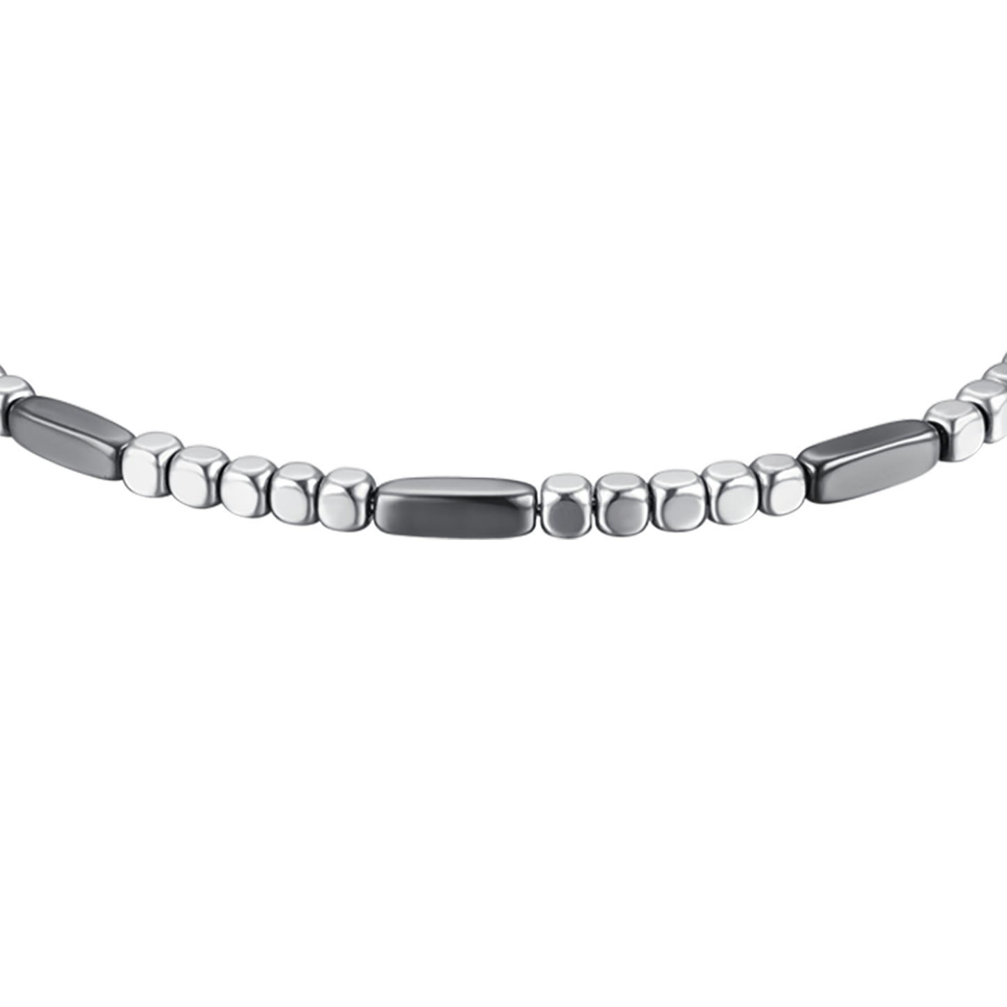 BRACCIALE UOMO IN ACCIAIO CON EMATITE SILVER ED ELEMENTI GRIGI