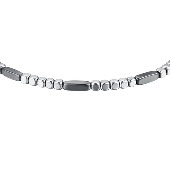 BRACCIALE UOMO IN ACCIAIO CON EMATITE SILVER ED ELEMENTI GRIGI