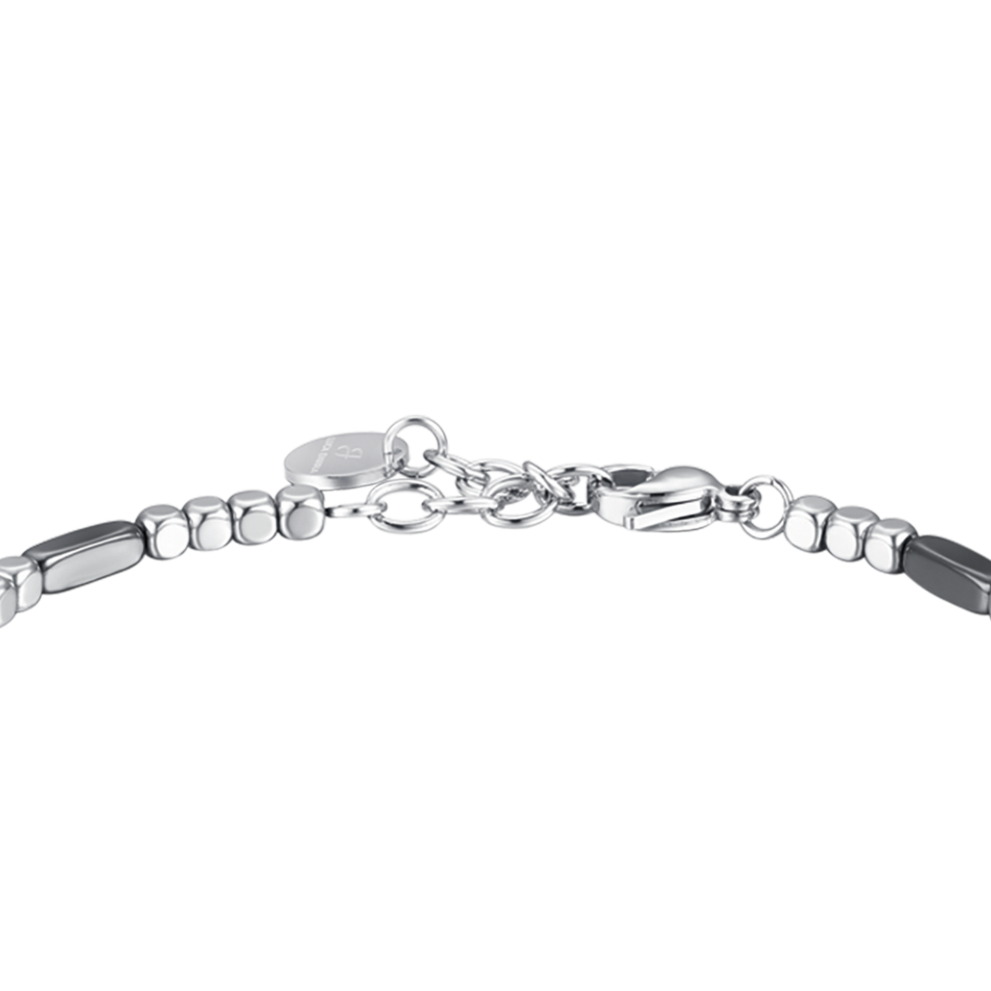 BRACCIALE UOMO IN ACCIAIO CON EMATITE SILVER ED ELEMENTI GRIGI