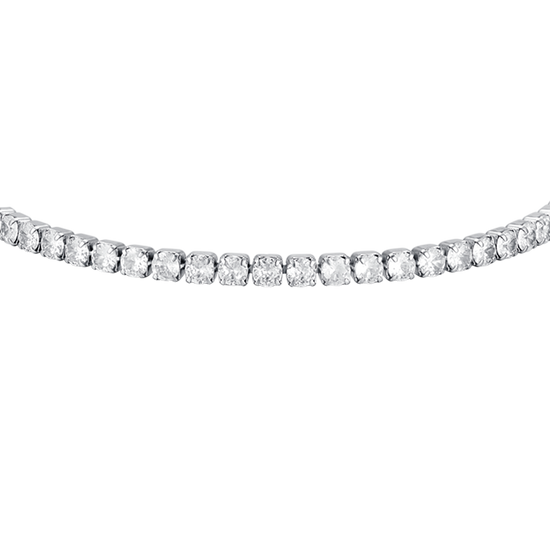 BRACCIALE TENNIS UOMO IN ACCIAIO CON CRISTALLI BIANCHI